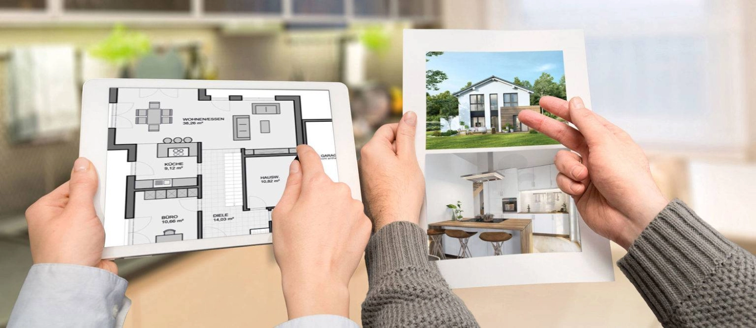 Junges Paar unterzeichnet Finanzvertrag auf digitalem Tablet